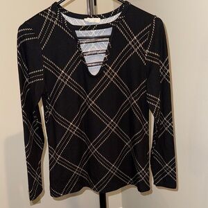 Super Soft Black & Tan Long Sleeve Women’s Top